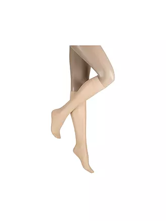 KUNERT | Calcetines hasta la rodilla COTTON SOLE 20 DEN | beige